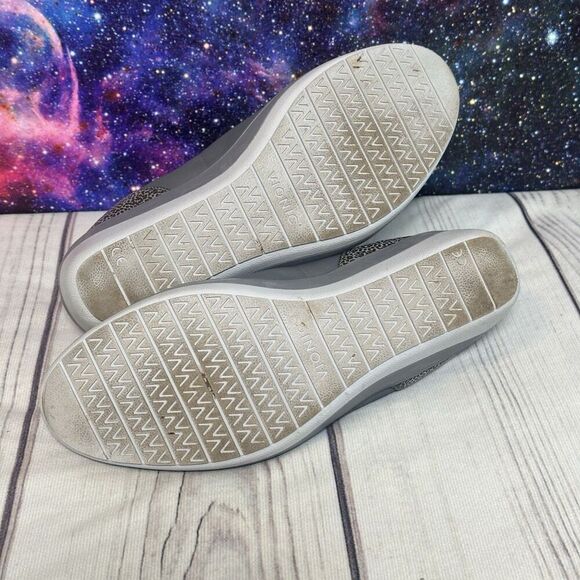 Vionic Jacey Wedge Shoes 8.5 Wide Women Slip on Comfort Gray Leather Support - Picture 9 of 9